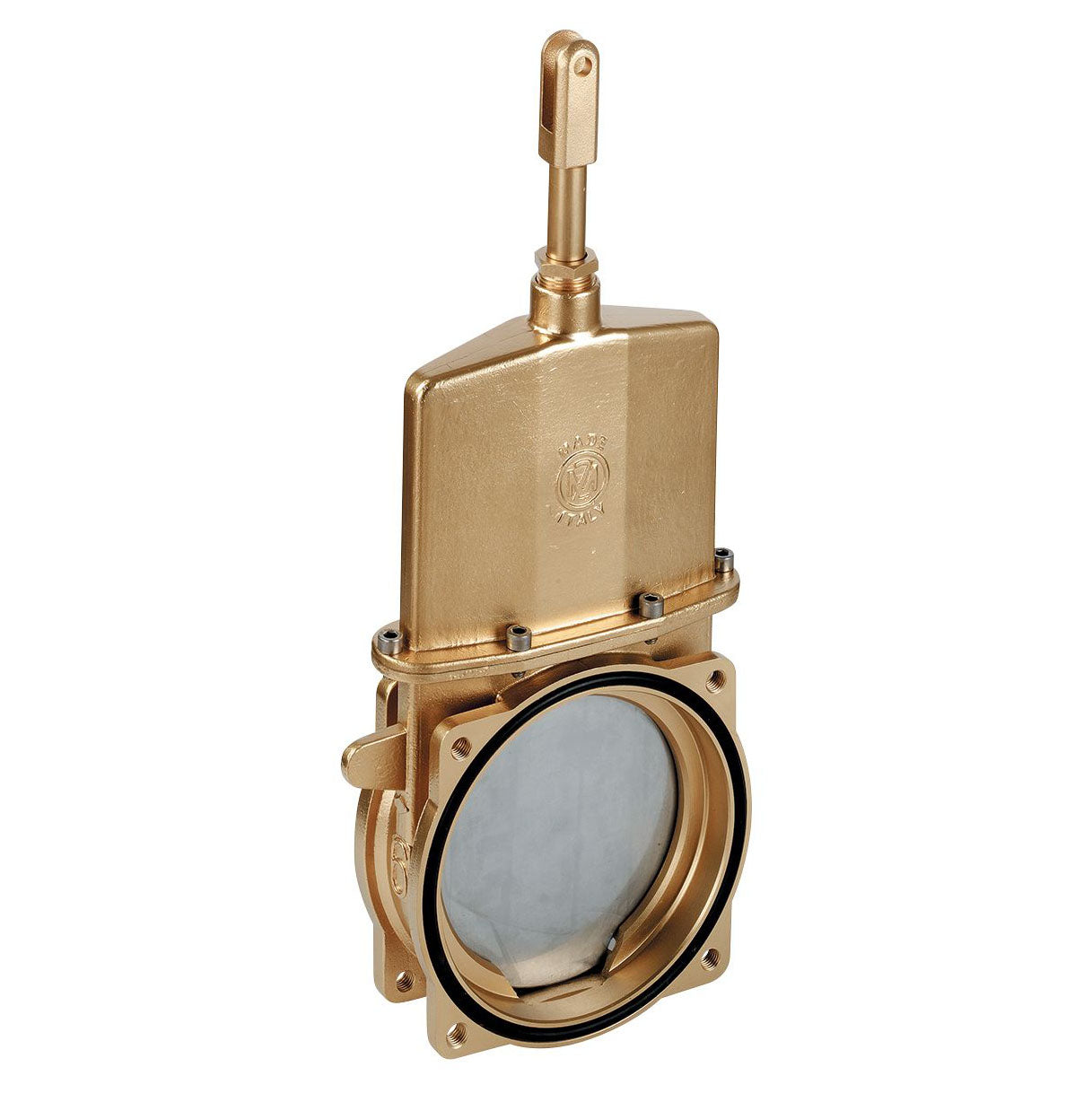 Metaltecnica Zanolo MZ Brass Piston Valve 4-Bolt Flange With Stainless Steel Disc